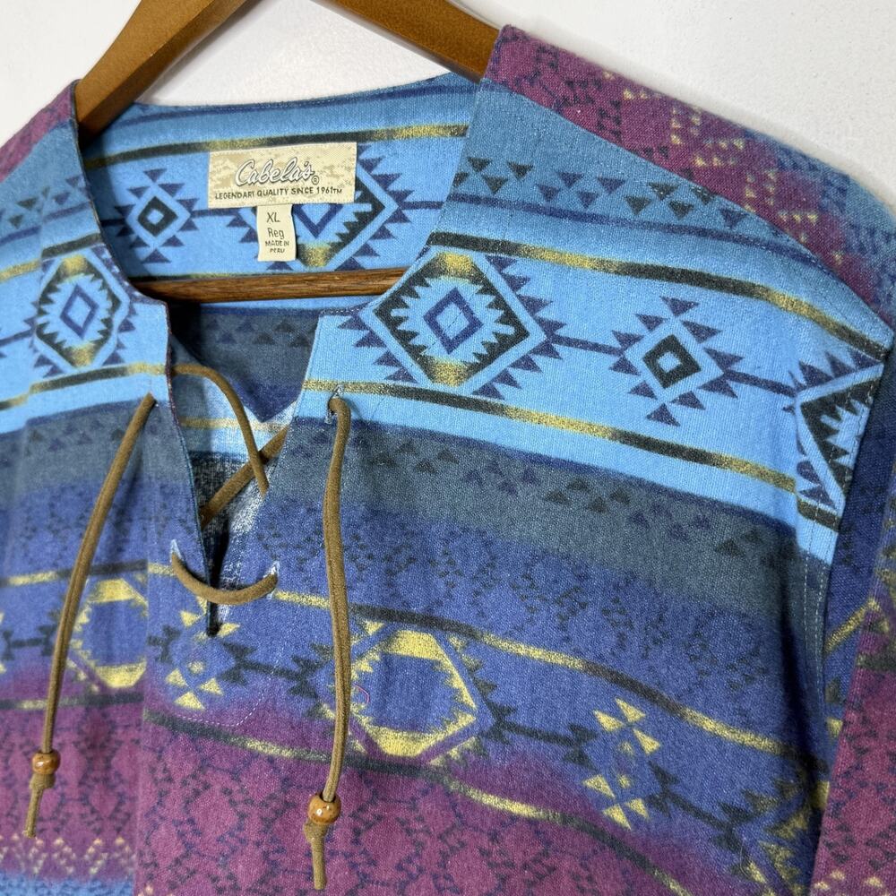 Cabelas Shirt XL Aztec Flannel Southwestern Western Tunic Top Boho Womens